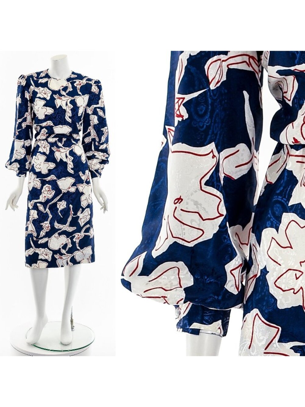 Blue Abstract Silky Dress Diane Freis